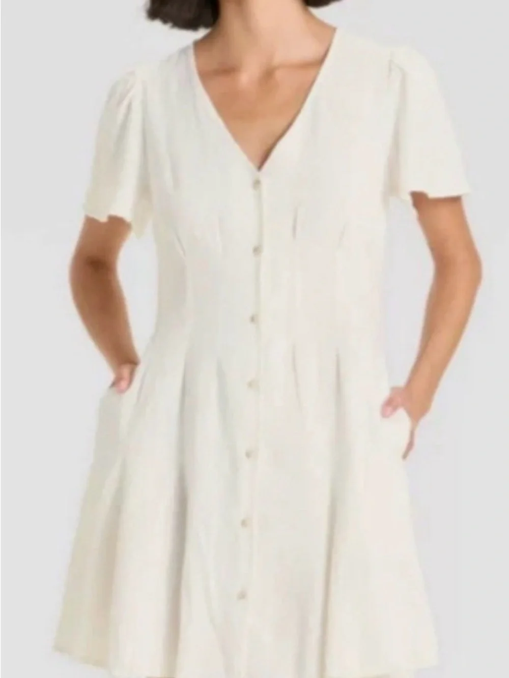 Universal Thread White Button-Front Mini Dress - Picture 2 of 5